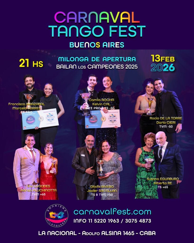 CARNAVAL TANGO FEST 2026 FEB 13 AL 16
